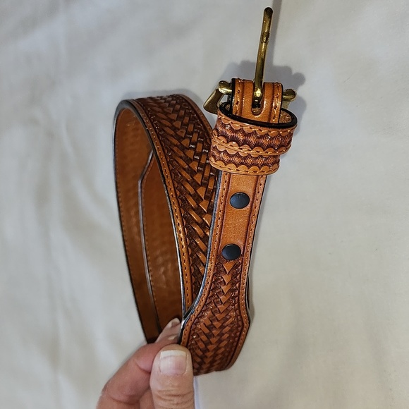 Men's Brown Leather Belt - Picture 7 of 7